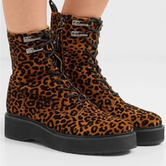 Diane Von Furstenberg Shoes - DIANE VON FURSTENBERG In Charge Leopard chunky suede Boots 9.5